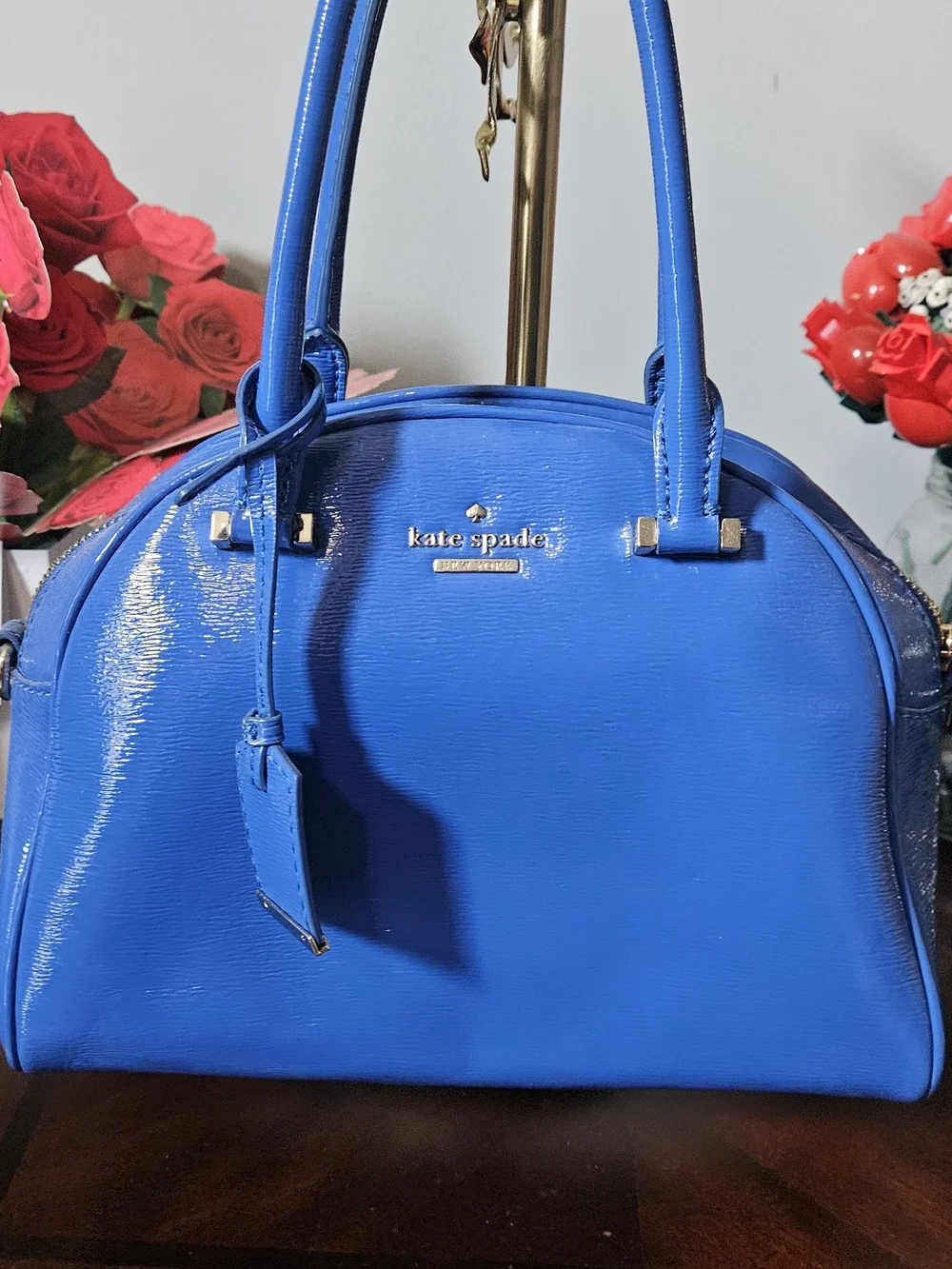 kate spade Bright Blue Patent Dome Satchel